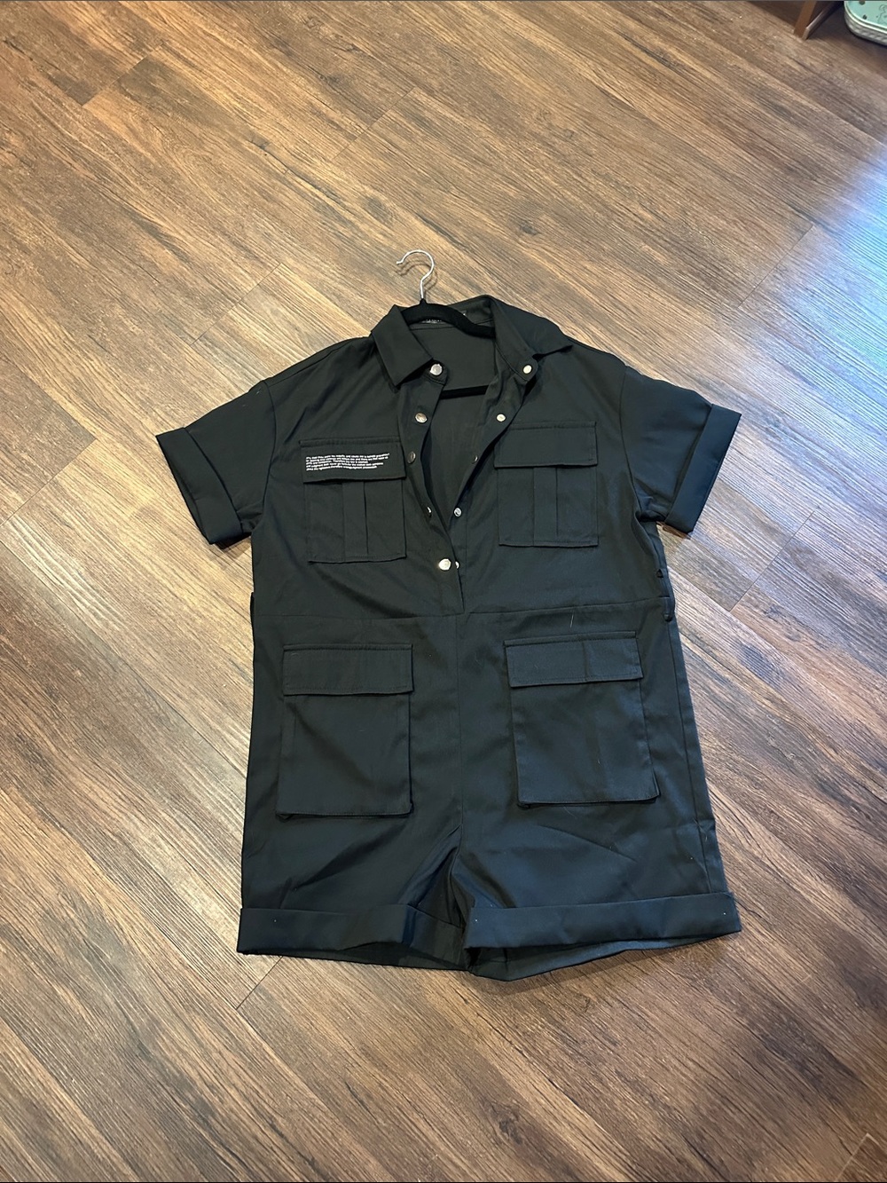 Ladies One Piece Short Jumpsuit Black Medium Summer